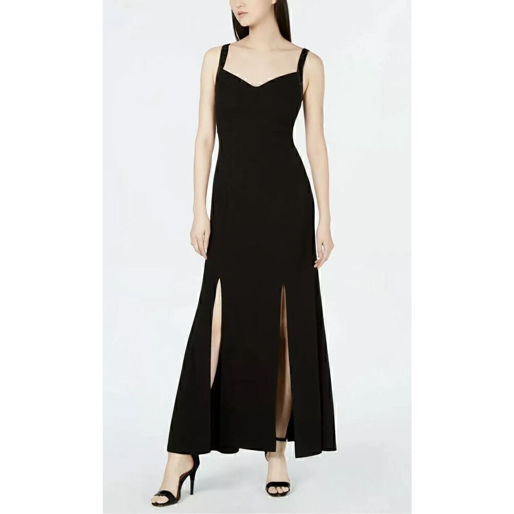 Calvin Klein Womens Size 2 Sleeveless Gown Sweetheart Neckline Beaded Straps NWT